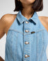 Lee Women's Double Seamed Halter Denim Vest In Minor Key